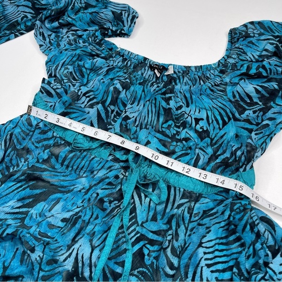 Lotus Traders Dress Batik Asymmetrical Babydoll Fairy Whimsigoth Black Blue OS - Picture 9 of 12